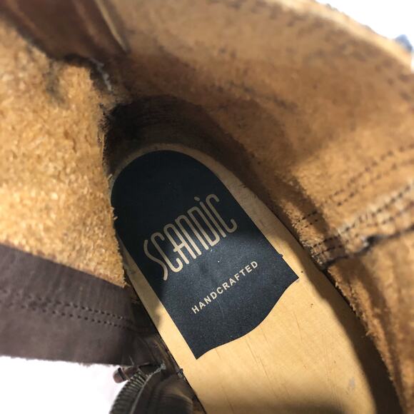 Scandic Edith Hippie Yarn Mid Heel Zipper Clog Boots - Picture 10 of 11